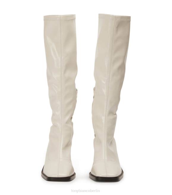 kniehohe Stiefel| de Tony Bianco Frauen Damon-Kalbsstiefel Ecru-Crinkle-Patent 4624428
